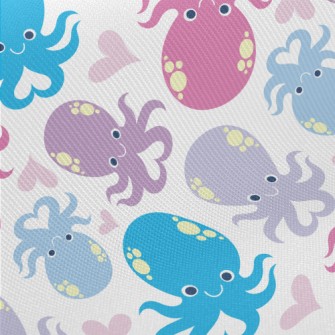 Playful Loving Octopus Midweight Cotton Poplin