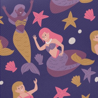 Mermaid Friends Midweight Cotton Poplin