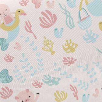 Animal Turns Into Mermaid Midweight Cotton Poplin
