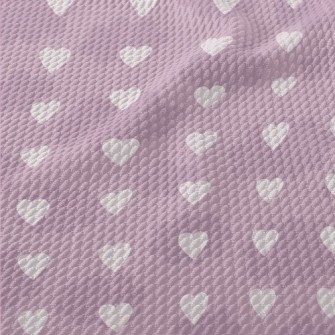 Cute Clouds And Hearts Birdseye Piqué