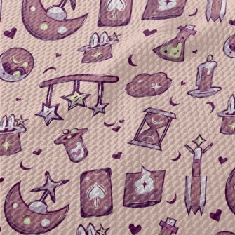 Cute Magic Illustrations Birdseye Piqué