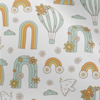 70s Hippie Illustrations Chiffon