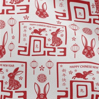 Happy New Year Of The Rabbit Chiffon