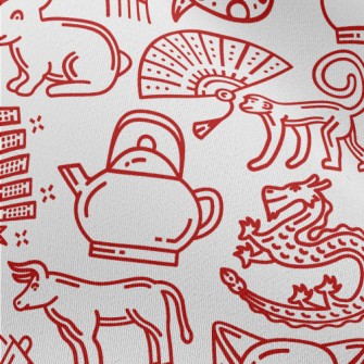 Chinese Traditional Lunar New  Chiffon