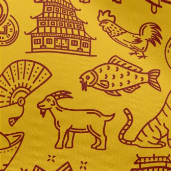 Traditional Chinese Zodiac Chiffon