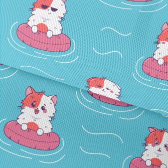 Cat Swimming In Swimming Pool Waterproof Oxford