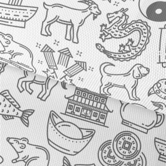 Chinese Zodiac New Year Waterproof Oxford