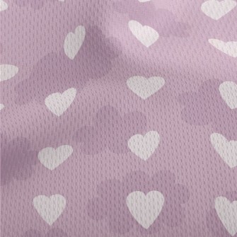 Cute Clouds And Hearts Athletic Mesh Flat Back