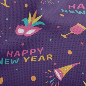 New Year Celebration Party Athletic Mesh Flat Back