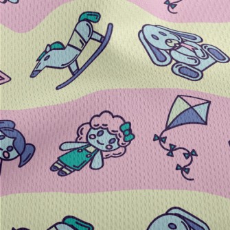 Cartoon Children's Toys Athletic Mesh Flat Back