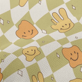Retro Psychedelic Checkerboard Performance Linen