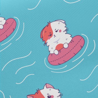 Cat Swimming In Swimming Pool Twill