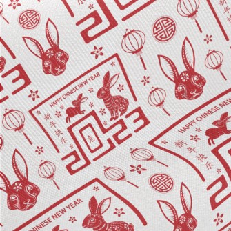 Happy New Year Of The Rabbit Twill