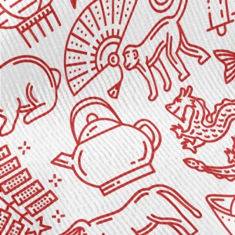 Chinese Traditional Lunar New  Standard Corduroy