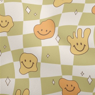Retro Psychedelic Checkerboard Dobby