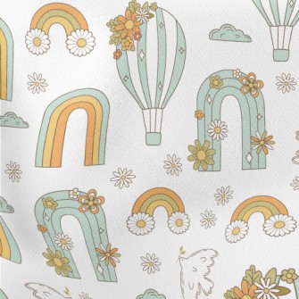 70s Hippie Illustrations Stretch Ponte