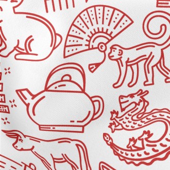 Chinese Traditional Lunar New  Stretch Ponte