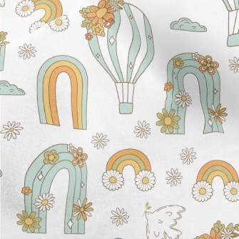 70s Hippie Illustrations Micro Fleece