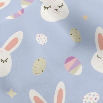 White Rabbit And Easter Eggs Micro Fleece