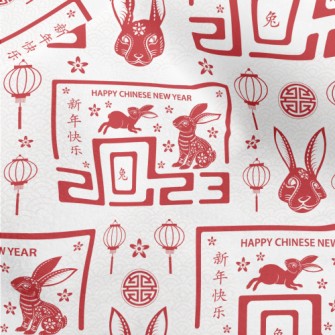Happy New Year Of The Rabbit Micro Fleece