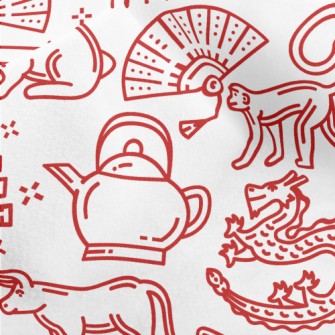 Chinese Traditional Lunar New  Micro Fleece