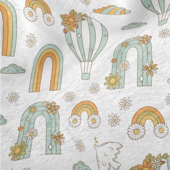 70s Hippie Illustrations Minky