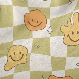 Retro Psychedelic Checkerboard Minky
