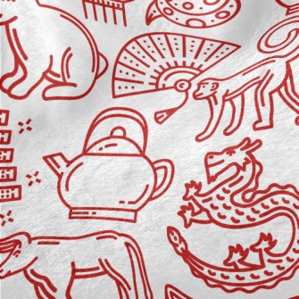 Chinese Traditional Lunar New  Minky