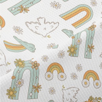 70s Hippie Illustrations Piqué