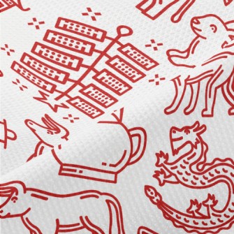 Chinese Traditional Lunar New  Piqué