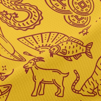 Traditional Chinese Zodiac Piqué