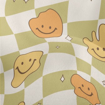 Retro Psychedelic Checkerboard Lightweight Performance Linen