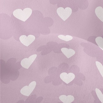 Cute Clouds And Hearts Lightweight Performance Linen