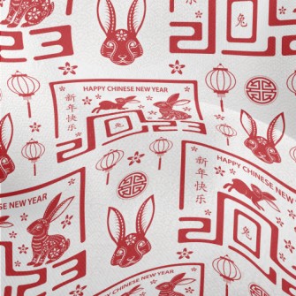 Happy New Year Of The Rabbit Lightweight Performance Linen