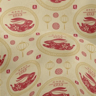 Happy New Year Of The Rabbit Lightweight Performance Linen