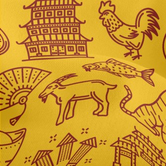 Traditional Chinese Zodiac Lightweight Performance Linen