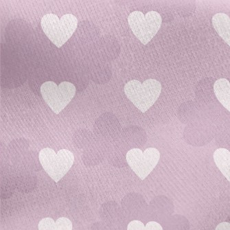 Cute Clouds And Hearts Jersey Backed Fleece