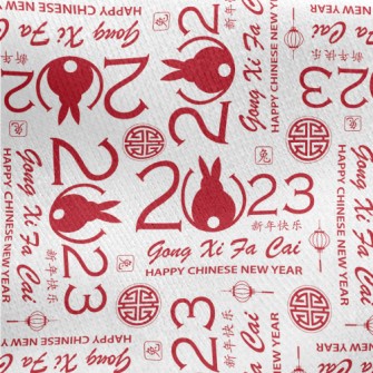 Modern Chinese Year Of The Rab Jersey Backed Fleece