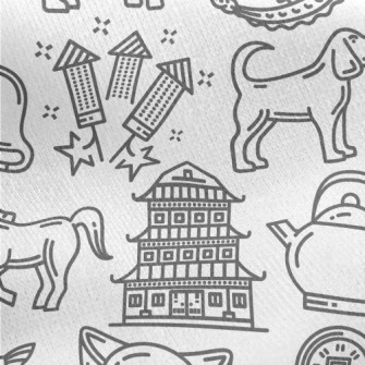 Chinese Zodiac New Year Jersey Backed Fleece