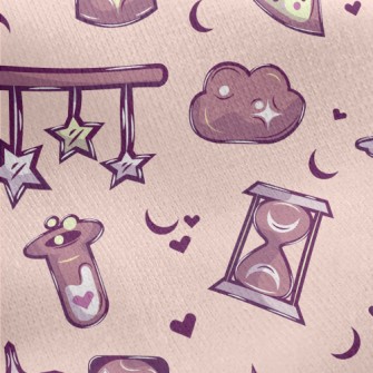 Cute Magic Illustrations Jersey Backed Fleece