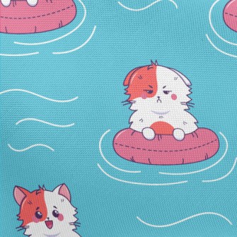 Cat Swimming In Swimming Pool Pongee