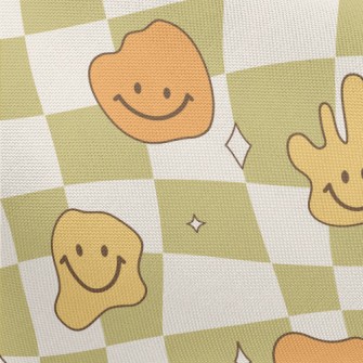 Retro Psychedelic Checkerboard Pongee