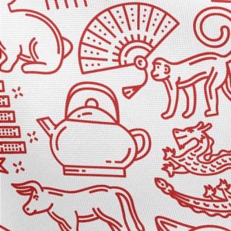 Chinese Traditional Lunar New  Pongee