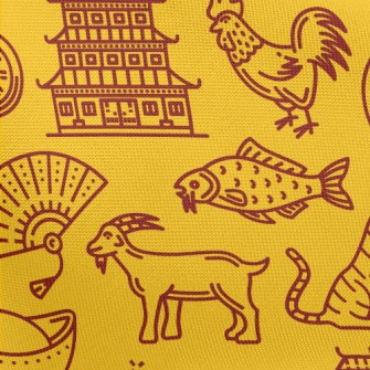 Traditional Chinese Zodiac Pongee