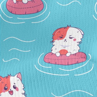 Cat Swimming In Swimming Pool Stretch Jersey