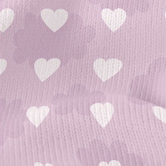Cute Clouds And Hearts Stretch Jersey