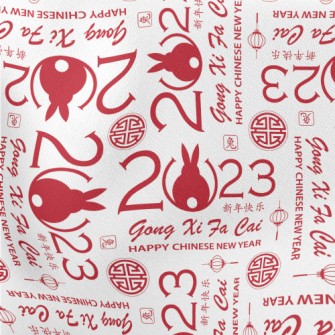 Modern Chinese Year Of The Rab Lightweight Cotton Poplin