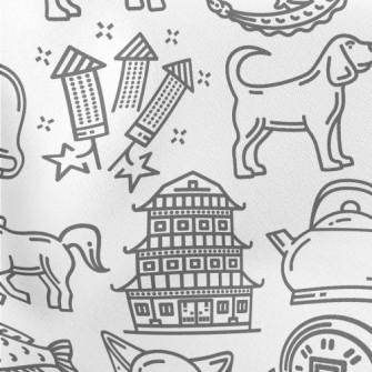 Chinese Zodiac New Year Lightweight Cotton Poplin