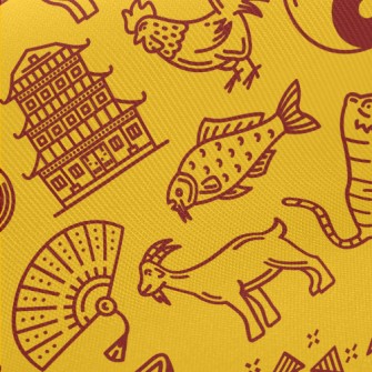 Traditional Chinese Zodiac Midweight Cotton Poplin