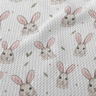 Watercolor Hand Drawn Rabbit Birdseye Piqué